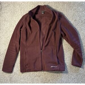 Eddie Bauer Womens Full-Zip Fleece Jacket M Maroon